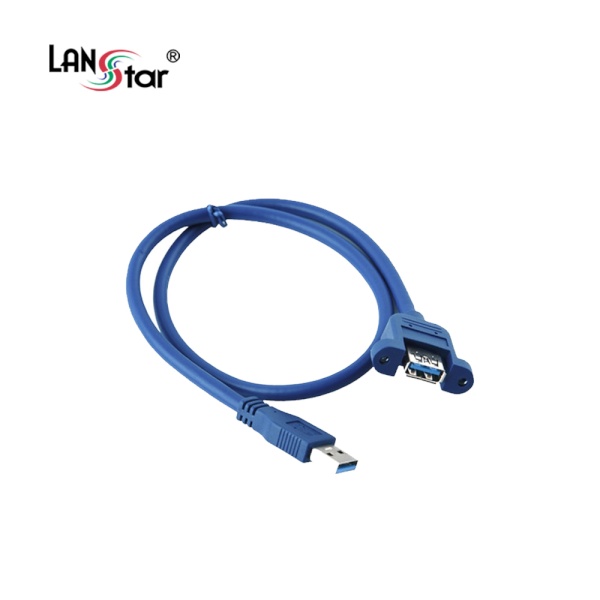 [AM-AF] USB-A 3.0 to USB-A 3.0 연장케이블, 한쪽 락킹커넥터, LS-USB30-S1M [블루/1m]