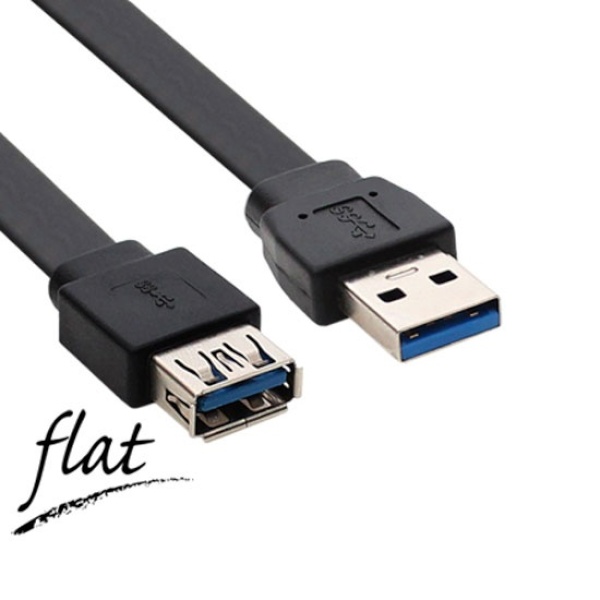 [AM-AF] USB-A 3.0 to USB-A 3.0 M/F 연장케이블, 플랫형 NMC-UF320F [블랙/2m]