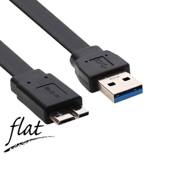 USB-A 3.0 to Micro B 변환케이블, 플랫형, NMC-UM320F [블랙/2m]