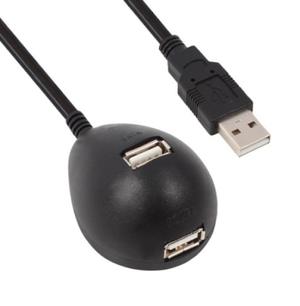[AM-AF] USB-A 2.0 to USB-A 2.0 M/F 연장케이블, 한쪽 스탠드형, NMC-US218B [블랙/1.8m]