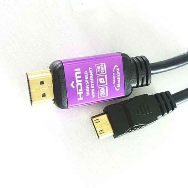 HDMI to Mini HDMI 1.4 변환케이블, 한쪽 퍼플메탈, ML-HM100 [10m]
