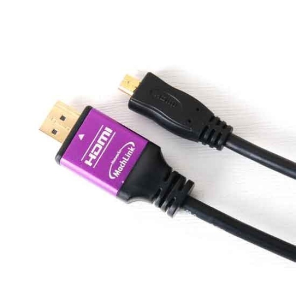 디바이스마트,컴퓨터/모바일/가전 > 네트워크/케이블/컨버터/IOT > HDMI/DP/DVI/RGB 케이블 > 변환 케이블,,HDMI to Micro HDMI 1.4 변환케이블, 한쪽 퍼플메탈, ML-HMC100 [10m],기본단자 : HDMI to Micro HDMI / 입출력 : 양방향 / 금도금 / 보호캡 / PVC