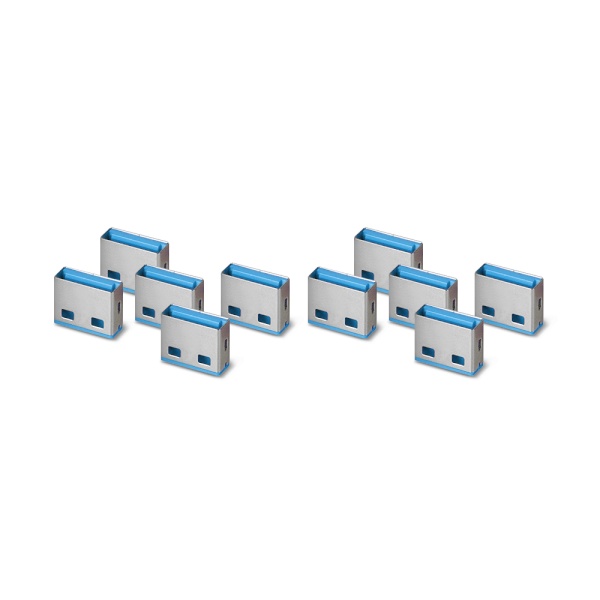 보안 커텍터, 추가구매용 USB 블록, LINDY-40462 [블루/10개]