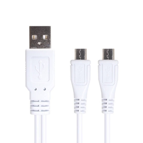 USB-A 2.0 to 2in1 충전케이블, NMC-MBY01 [화이트/0.2m]