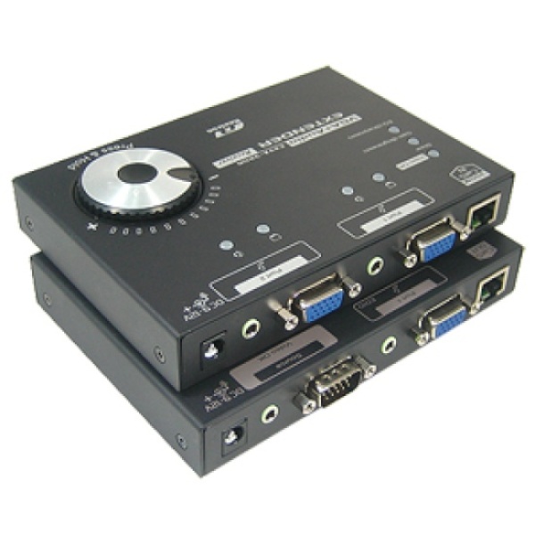 시스라인 VGA 리피터 송수신기 세트, EXVA-12LR [오디오지원/최대300M/RJ-45]