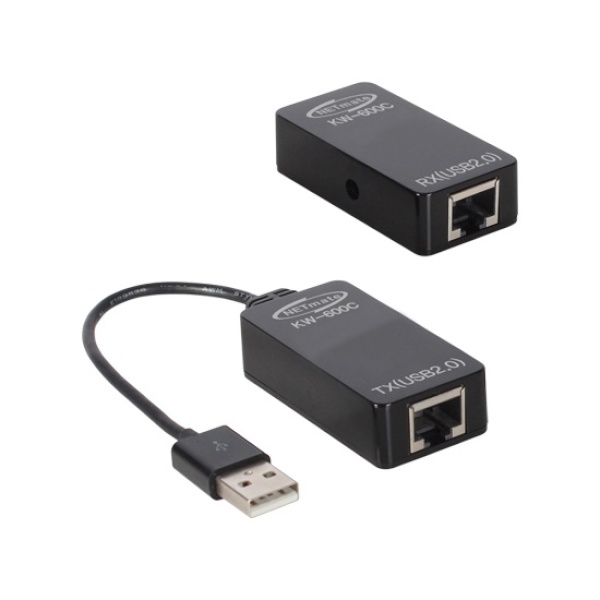 NETmate USB 2.0 리피터 송수신기 세트, KW-600C *RJ-45 최대 50m 연장*