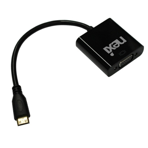 넥시 Mini HDMI to VGA 컨버터, 오디오 미지원 [NX182] [NX-MHV02] [블랙]