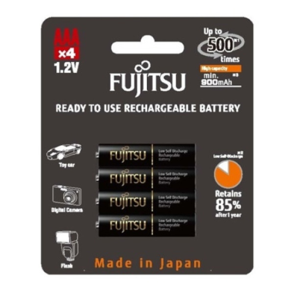 [충전지] Fujitsu 충전용 건전지 [900mAh/AAA형/4알]