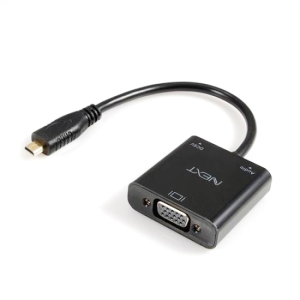 Micro HDMI to RGB(VGA) 컨버터, 오디오 지원, NEXT-2417Z (HVC-MR) [블랙]