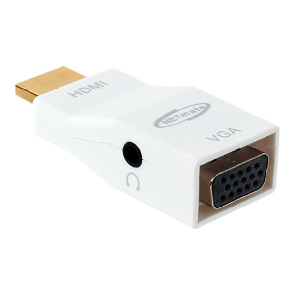 NETmate HDMI to VGA 컨버터, 오디오 지원 [HV04N] [화이트]