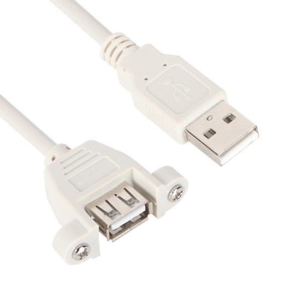 [AM-AF] USB-A 2.0 to USB-A 2.0 M/F 연장케이블, 한쪽 락킹 커넥터, NMC-UF205SV [그레이/0.5m]