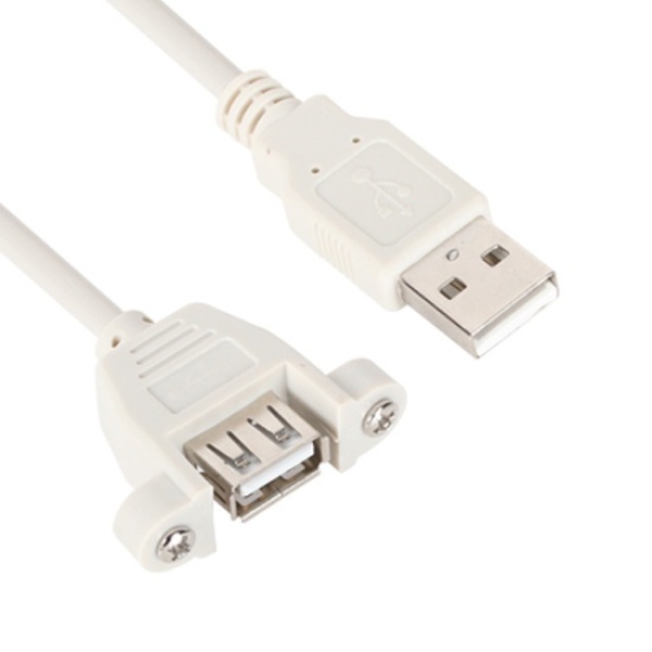 [AM-AF] USB-A 2.0 to USB-A 2.0 M/F 연장케이블, 한쪽 락킹 커넥터, NMC-UF203SV [그레이/0.3m]