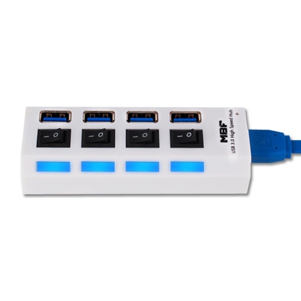 엠비에프 MBF-H04U3 (USB허브/4포트) [화이트] ▶ [무전원/USB3.0] ◀