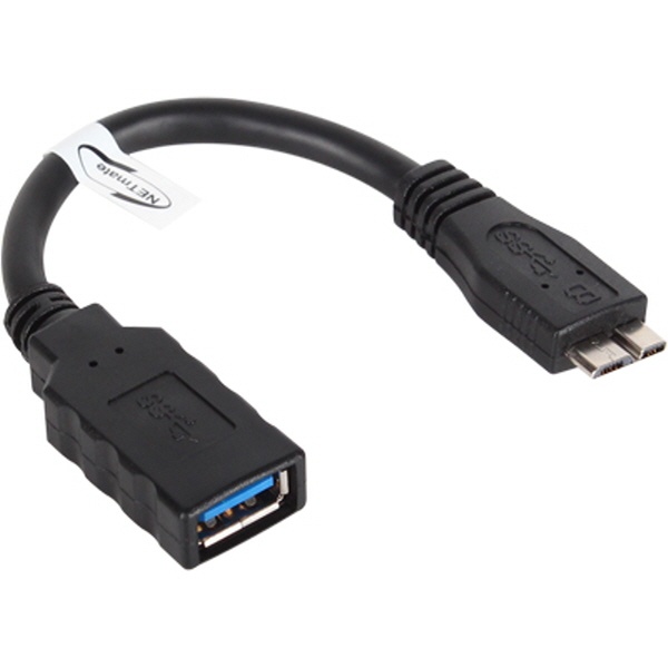 USB-A 3.0 to Micro B F/M 변환케이블, NM-OTG08 [블랙/0.15m]