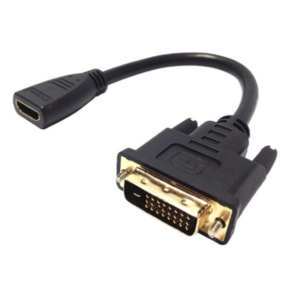 HDMI to DVI-D 듀얼 F/M 변환케이블, ML-H018 [블랙/0.15m]