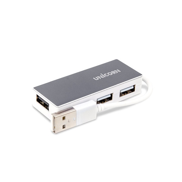 유니콘 RH-A40 (USB허브/4포트) [그레이] ▶ [무전원/USB2.0] ◀