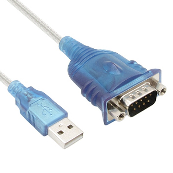 USB 2.0 to RS232 시리얼 변환케이블, NETmate, KW-525 [투명블루/0.45m]