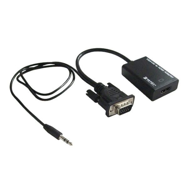 대원티엠티 VGA to HDMI 컨버터, 오디오 지원 [DW-VGAH01] [블랙]