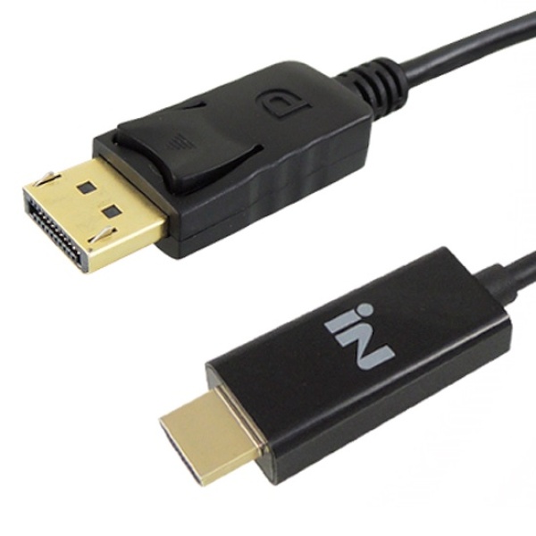 DisplayPort 1.2 to HDMI 1.4 변환케이블, 락킹 커넥터, IN-DPH02 / INC110 [블랙/2m]