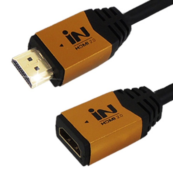HDMI to HDMI 2.0 M/F 연장케이블, 골드메탈, IN-HDMI2GMF05 / INC037 [5m]