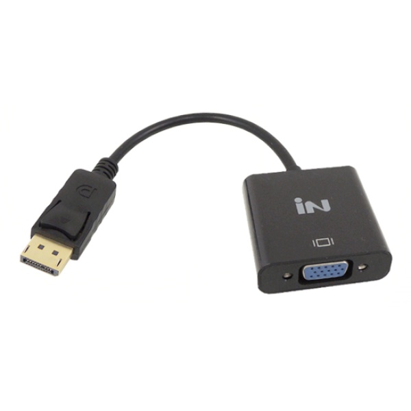 DisplayPort 1.1 to RGB(VGA) 컨버터, 무전원, 오디오 미지원 IN-DPV15 [블랙]