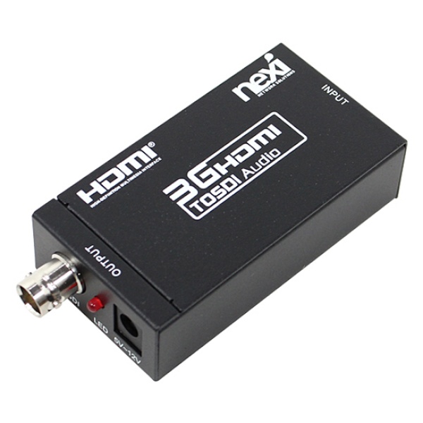 HDMI to SDI 컨버터, 오디오 지원, NX-HSC06 / NX398 [블랙]