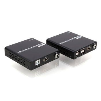 [이지넷유비쿼터스] 이지넷 HDMI 리피터 송수신기 세트, NEXT-7104KVM EX [최대100M/RJ-45/PoE 지원]