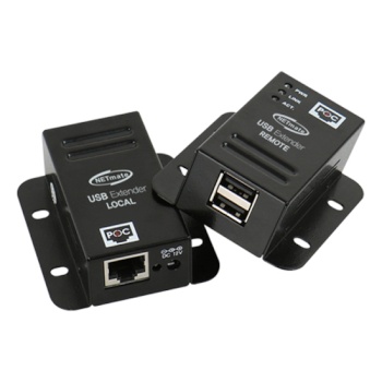 [강원전자] NETmate USB 2.0 리피터 송수신기 세트, KW-412C 벽걸이형 [최대50M/RJ-45]