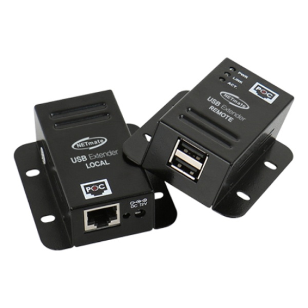 NETmate USB 2.0 리피터 송수신기 세트, KW-412C 벽걸이형 [최대50M/RJ-45]