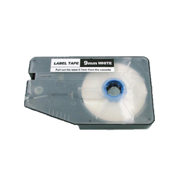 LM509WL 튜브터치 라벨테이프 바탕(흰색)/글씨(검정) 9mm