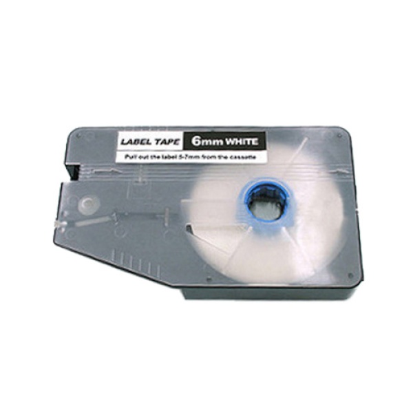 LM506WL 튜브터치 라벨테이프 바탕(흰색)/글씨(검정) 6mm