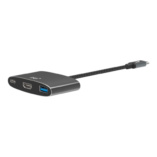 PQI USB Type-C to HDMI 멀티 컨버터, 오디오 미지원 [USB-C 3Port] [실버]