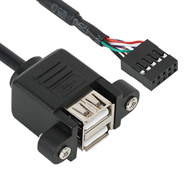 USB-A 2.0 to USB 2.0 10(9)핀 변환케이블, NETmate 메인보드 USB 헤더 판넬형 , NMB-UBC05 [0.5m]