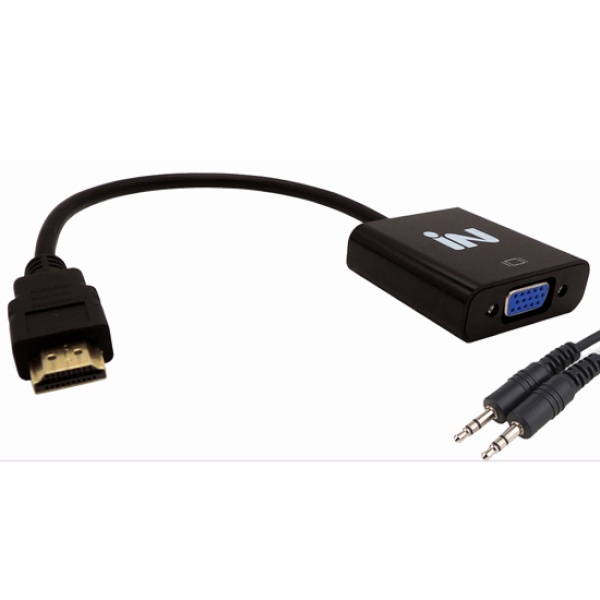 인네트워크 HDMI to VGA 컨버터, 오디오 지원 [MJ-HVC03W] [블랙]