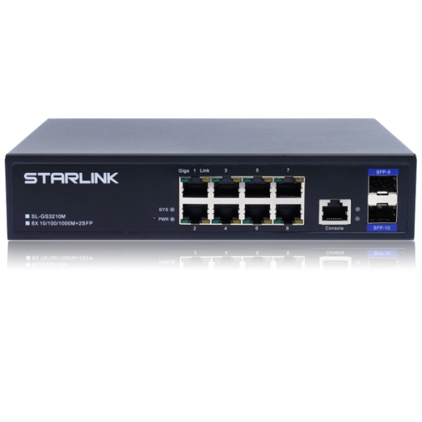 STARLINK SL-GS3210M [스위칭허브/8포트/1000Mbps+ 2SFP/랙마운트가능]