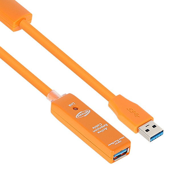 USB-A 3.0 to USB-A 3.0 M/F 리피터 연장케이블, CBL-302OR-10M [오렌지/10m] *아답터포함*