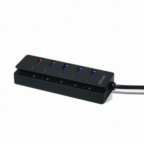 유니콘 RH-5000S (USB허브/5포트) [블랙] ▶ [유·무전원/USB3.0] ◀