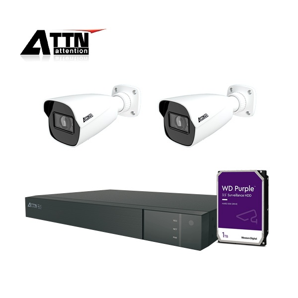 ATTN PoE 210만화소 외부형카메라 2SET 패키지 [시게이트 1TB 포함] [TN-HDFP *1 + TIPFI *2]