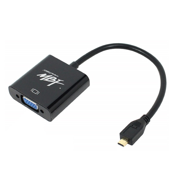 엠비에프 Micro HDMI to VGA 컨버터, 오디오 미지원 [MBF-HTVMICROA] [블랙]