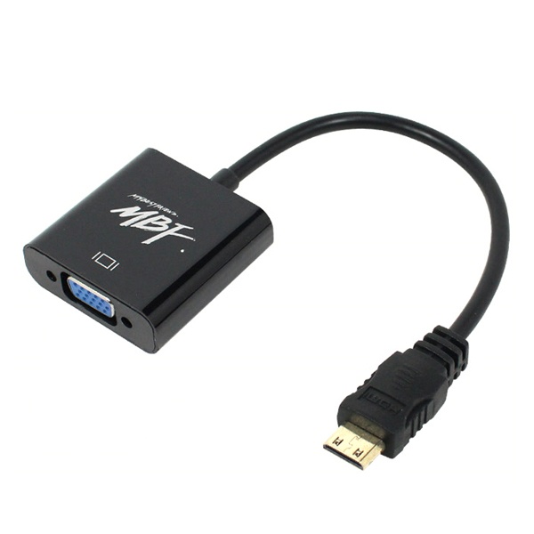 엠비에프 Mini HDMI to VGA 컨버터, 오디오 미지원 [MBF-HTVMINIA] [블랙]