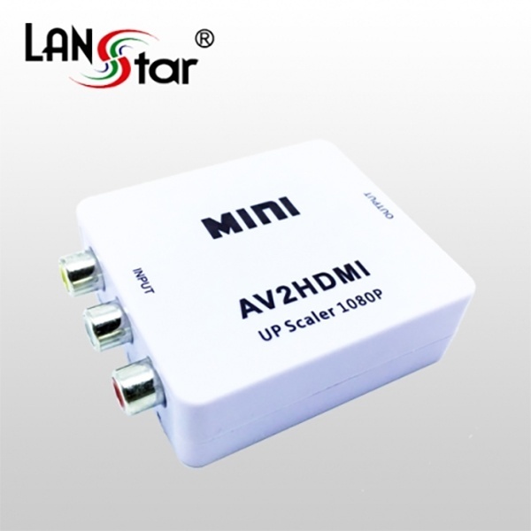 3RCA (AV) to HDMI 컨버터, 오디오지원, LS-AV2HD [화이트]