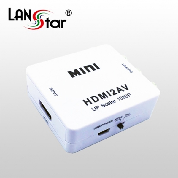 랜스타  HDMI to AV(3RCA) 컨버터, 오디오 지원 [LS-HD2AV] [화이트]