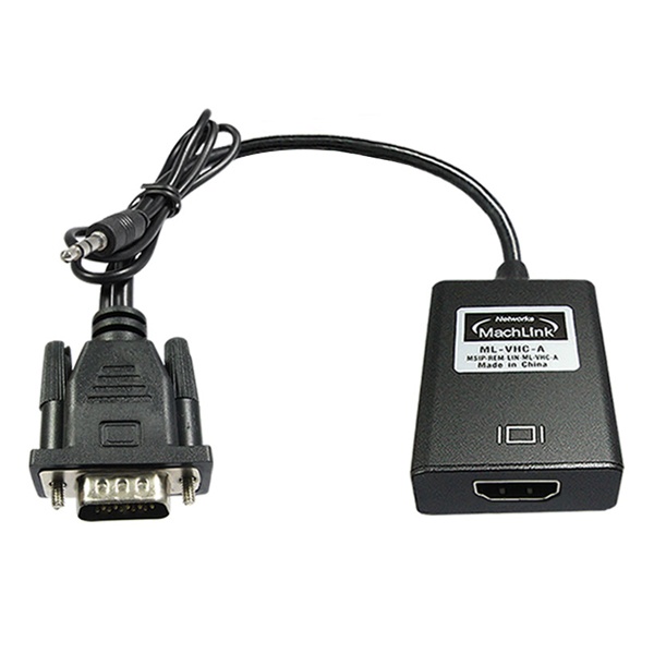 RGB(VGA) to HDMI 컨버터, 오디오 지원, ML-VHC-A [블랙]