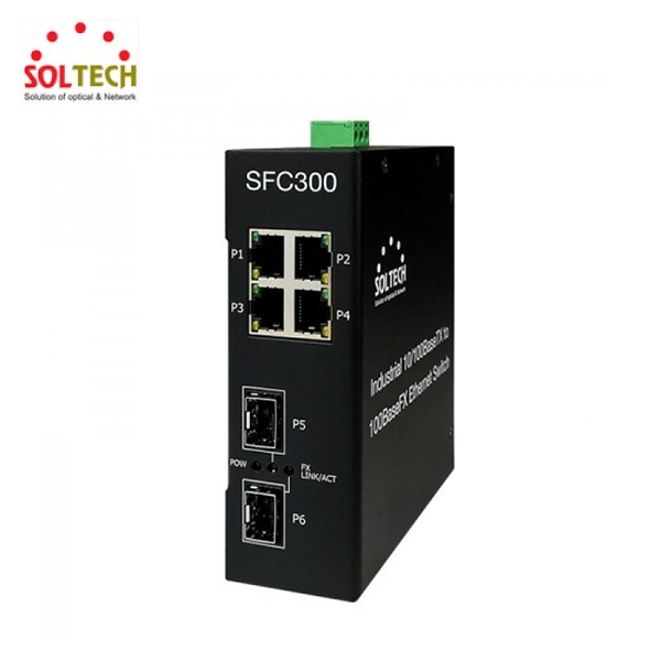 솔텍 SFC300-POE POE [산업용 스위칭허브/4포트/100Mbps+2SFP/PoE]