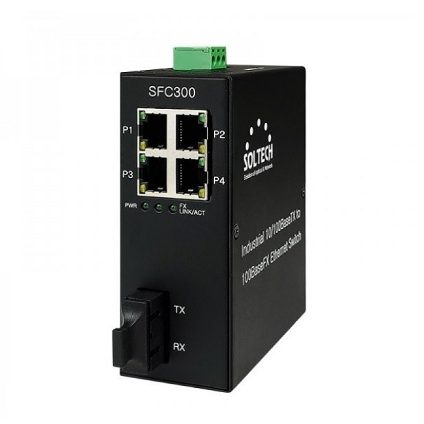 솔텍 SFC300-SCS [산업용 스위칭허브/4포트+광1포트/100Mbps]