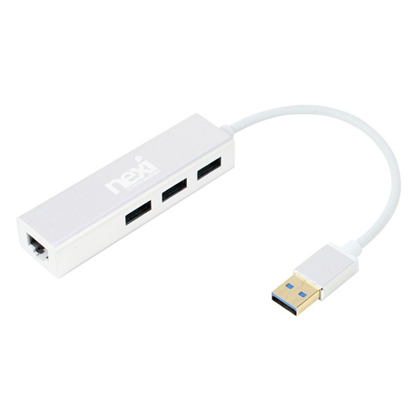 넥시 NX-UH3P1L (USB허브/3포트) [실버] [NX409-1] ▶ [무전원/USB3.0] ◀