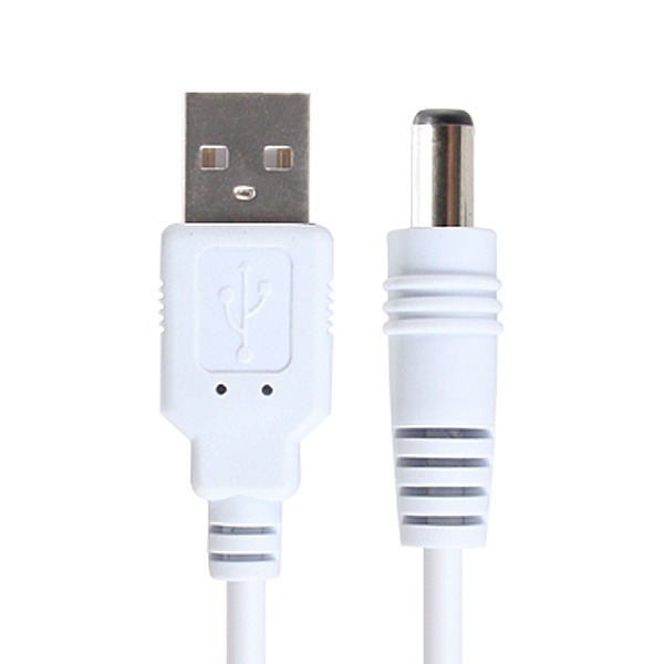USB-A 2.0 to DC전원 케이블, 28AWG 연선 1W, NMC-UP21W [화이트/1m] *외경5.5m 내경2.1mm*