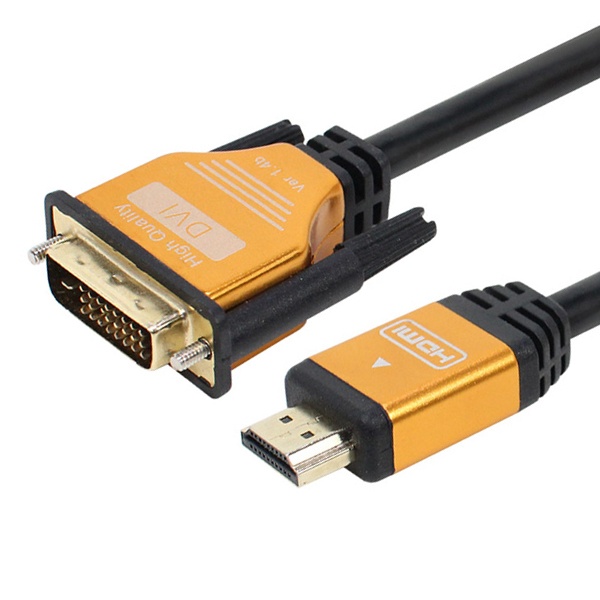 HDMI 1.4 to DVI-D 듀얼 변환케이블, 골드메탈, JUSTLINK-DH050G [5m]