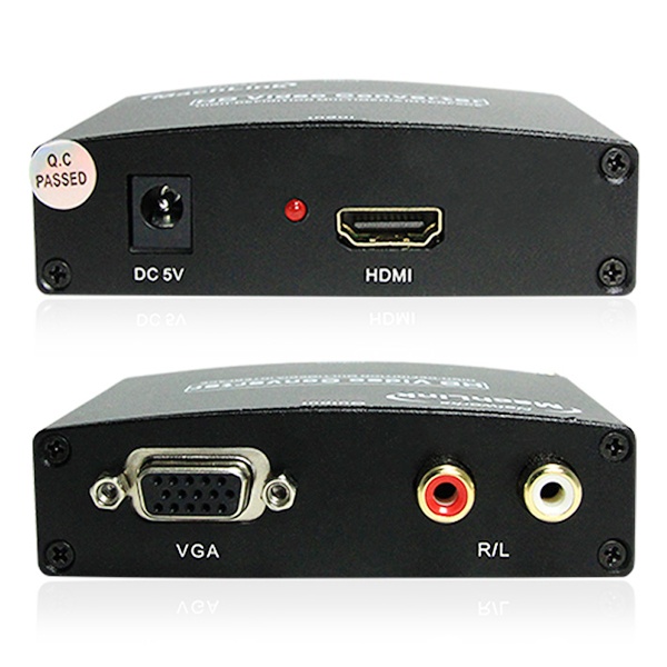 마하링크 HDMI to VGA 컨버터, 오디오 지원 [ML-HVC-P] [블랙]