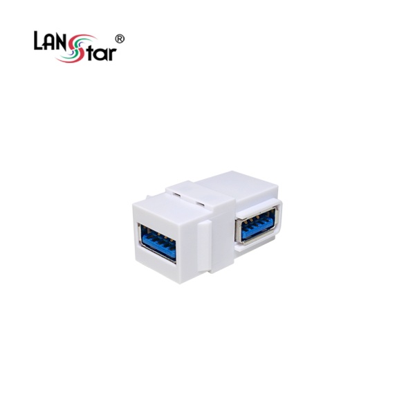 랜스타 USB 키스톤 커플러, 90도 꺽임, 화이트 [LSP-USB3B-AFFL]